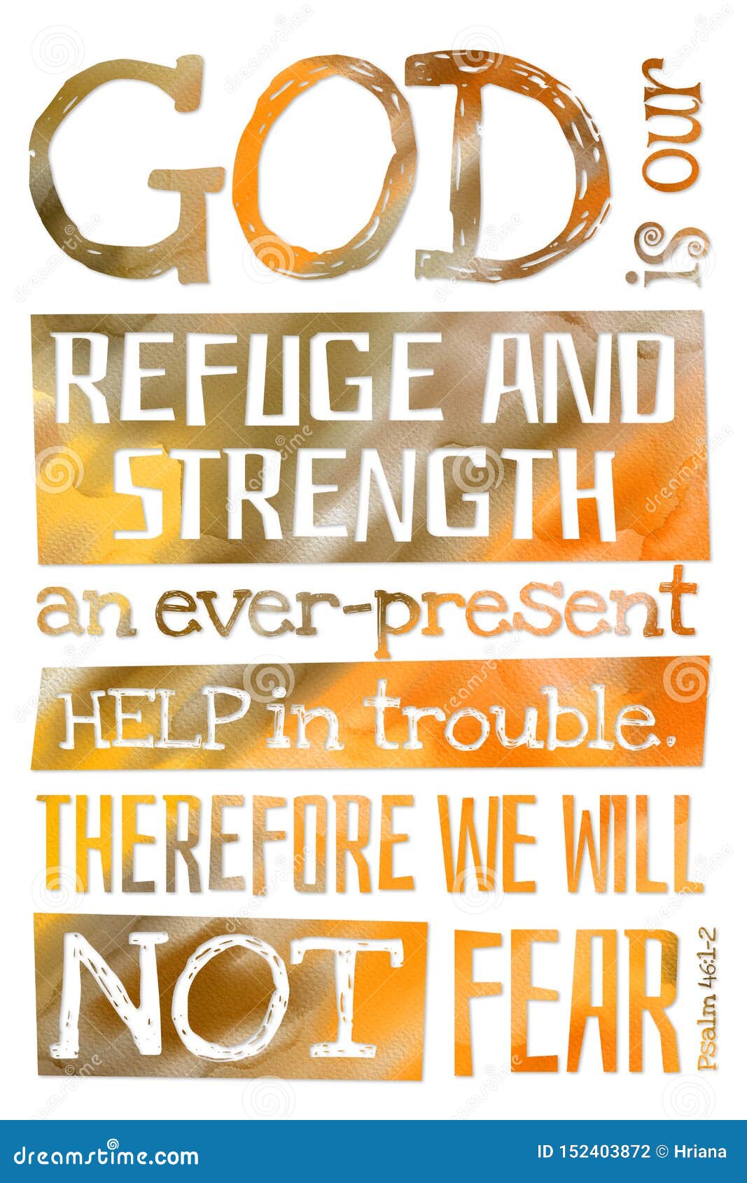 Dieu Est Notre Psaume 46 1 2 De Refuge Et De Force Affiche Avec La Citation Des Textes De Bible Illustration Stock Illustration Du Lettrage Affiche