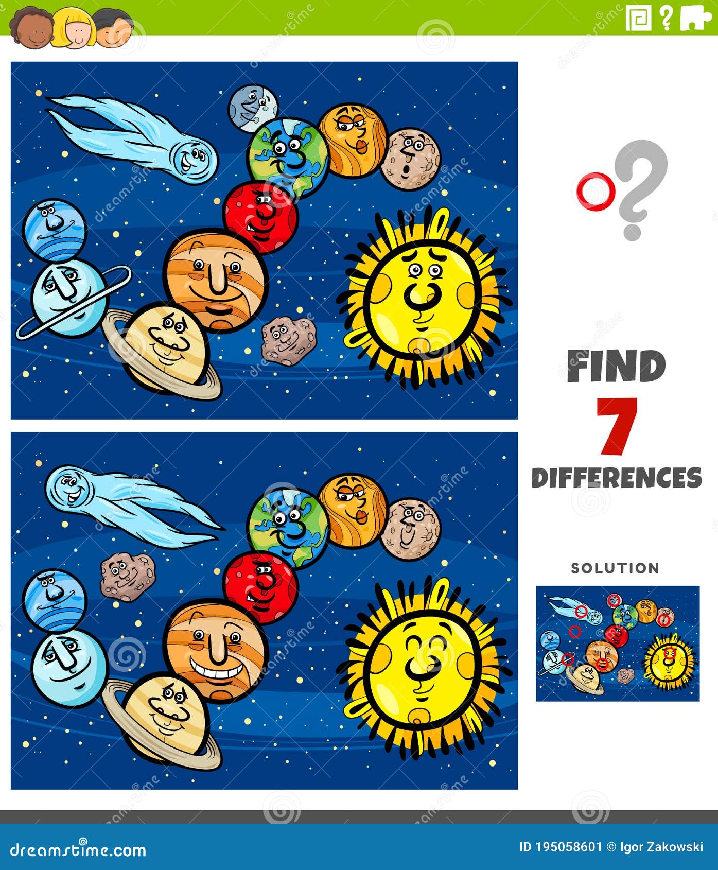 Encontrar As Diferenças Entre As Imagens. Jogo Educativo Infantil