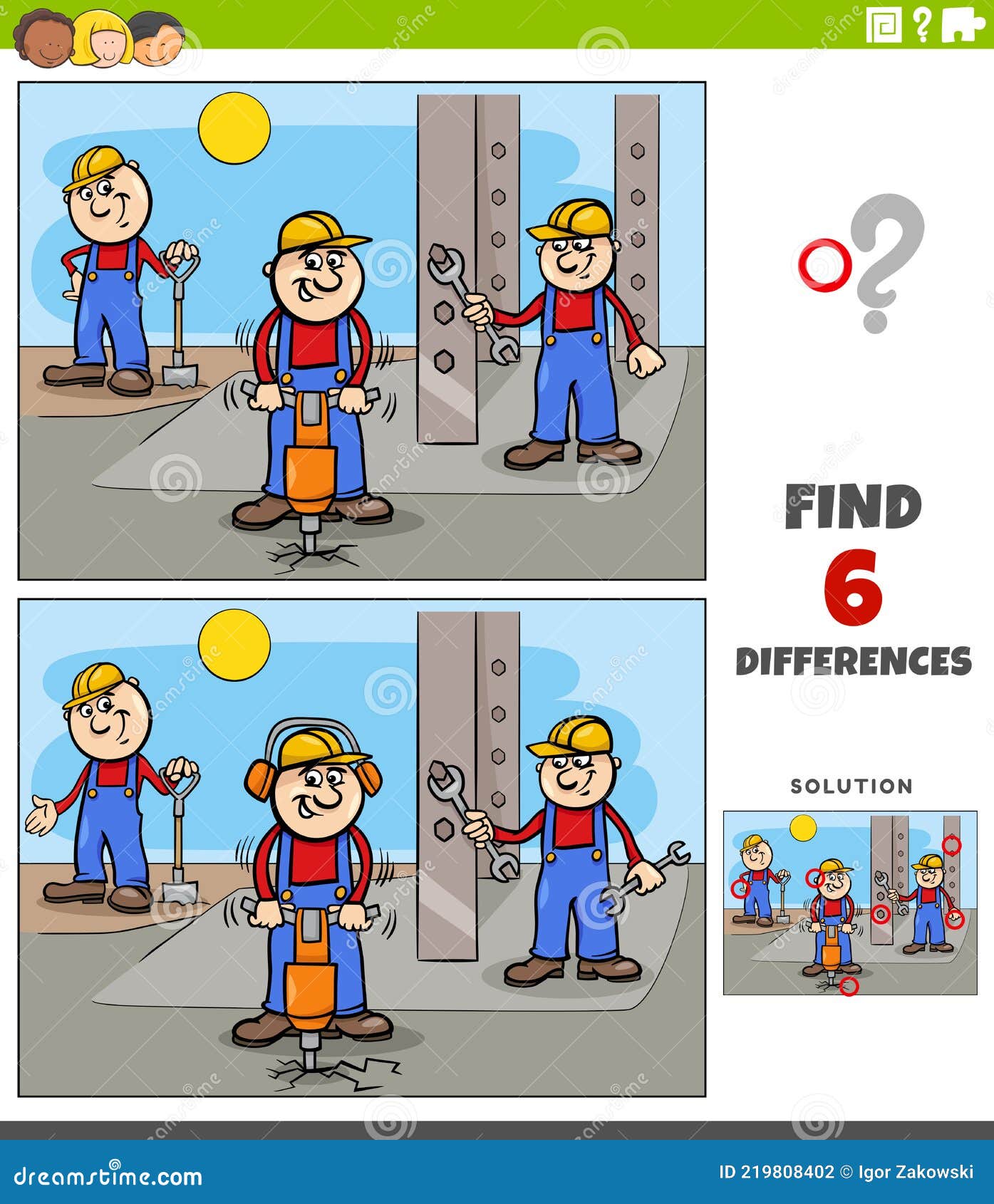 Encontrar As Diferenças Entre As Imagens. Jogo Educativo Infantil