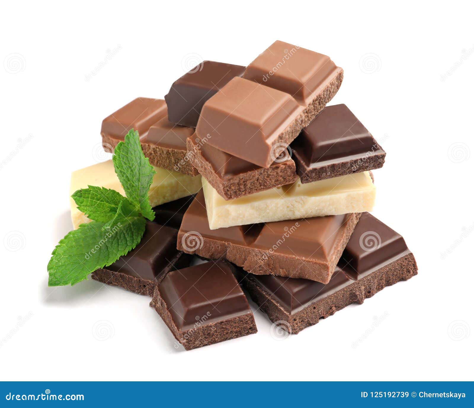 Diferentes Tipos De Chocolate Con La Menta Imagen de archivo Imagen