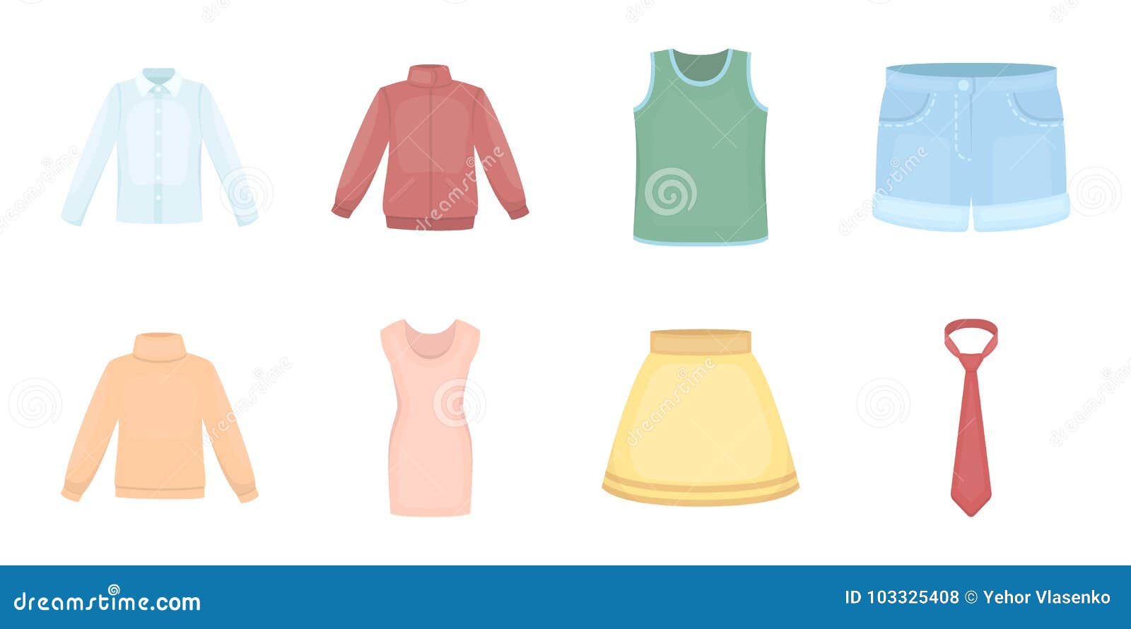 Diferentes Tipos De Iconos De La Ropa En La Colección Del Sistema Para El  Diseño La Ropa Y El Estilo Vector El Ejemplo Común Del Ilustración del  Vector - Ilustración de manera,