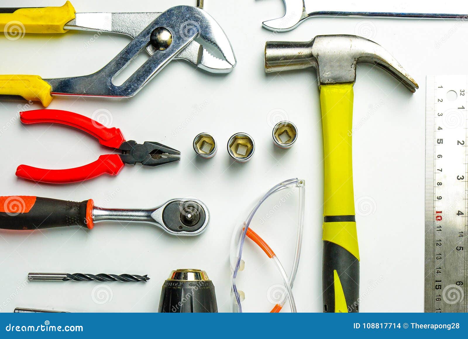 Différents Outils De Construction Avec Des Outils De Bricolage