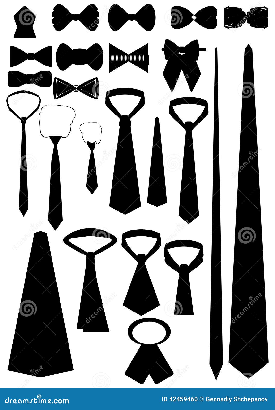 Différents Types Cravates (découpe) Illustration Stock - Illustration du  ordonnance, type: 42459460