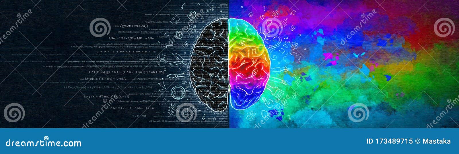 the difference in the work of the right and left hemispheres of the brain. analytical thinking versus abstract