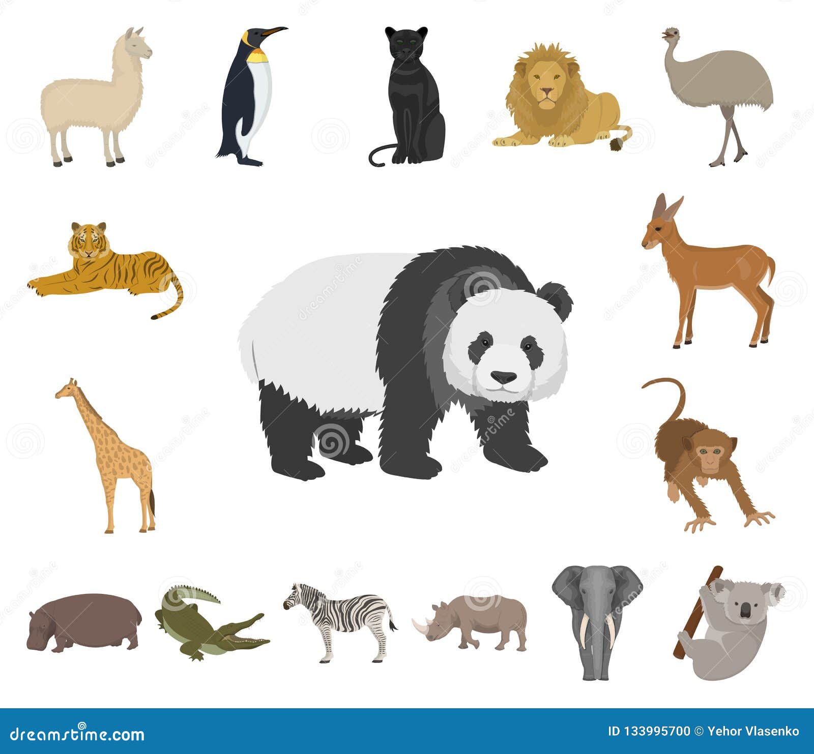 Different Animals Cartoon Icons in Set Collection for Design. Bird,  Predator and Herbivore Vector Symbol Stock Web Stock Vector - Illustration  of herbivore, icon: 133995700