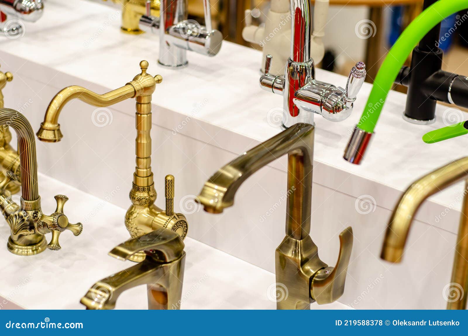 Different Bathroom Taps for Sale Stock Photo Image of equipment