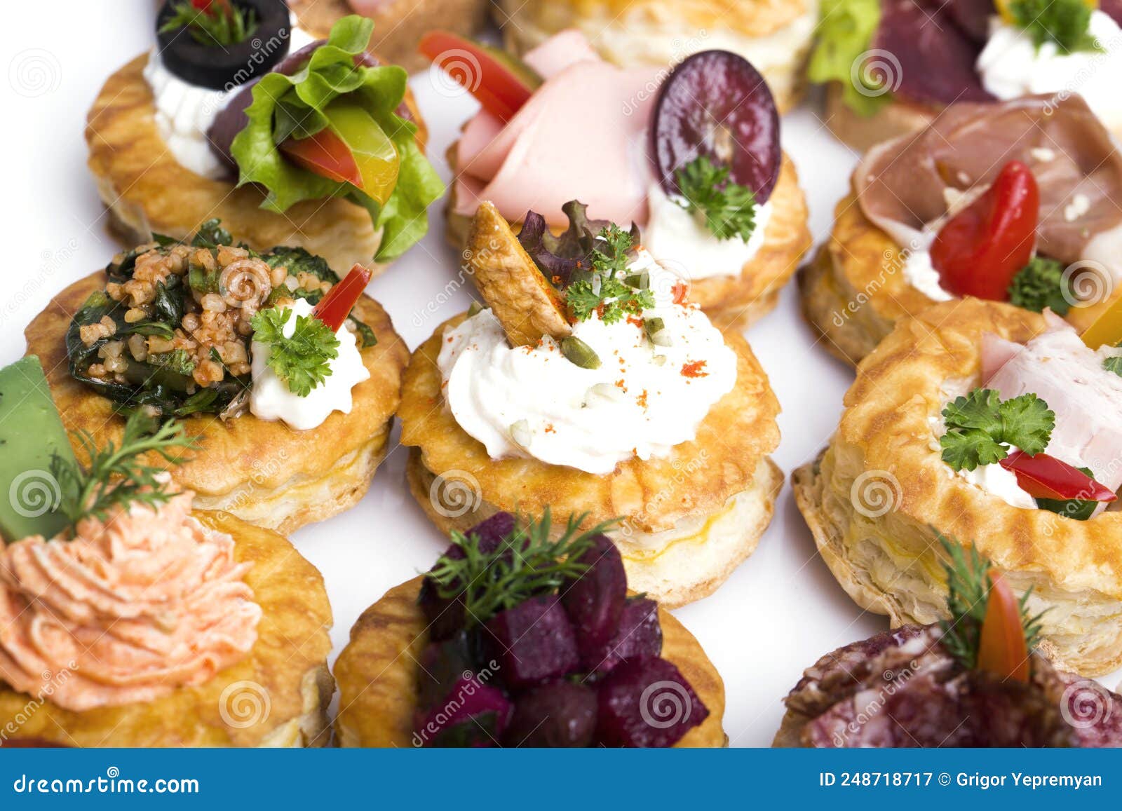 canapes  on white background