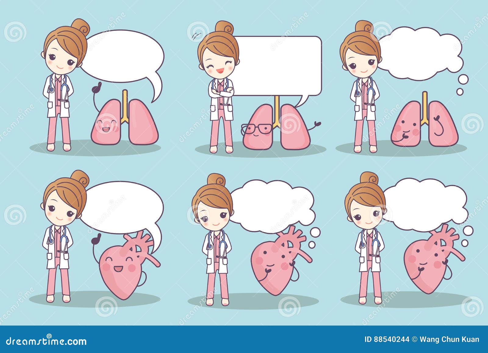 Different cartoon organs stock vector. Illustration of biology - 88540244