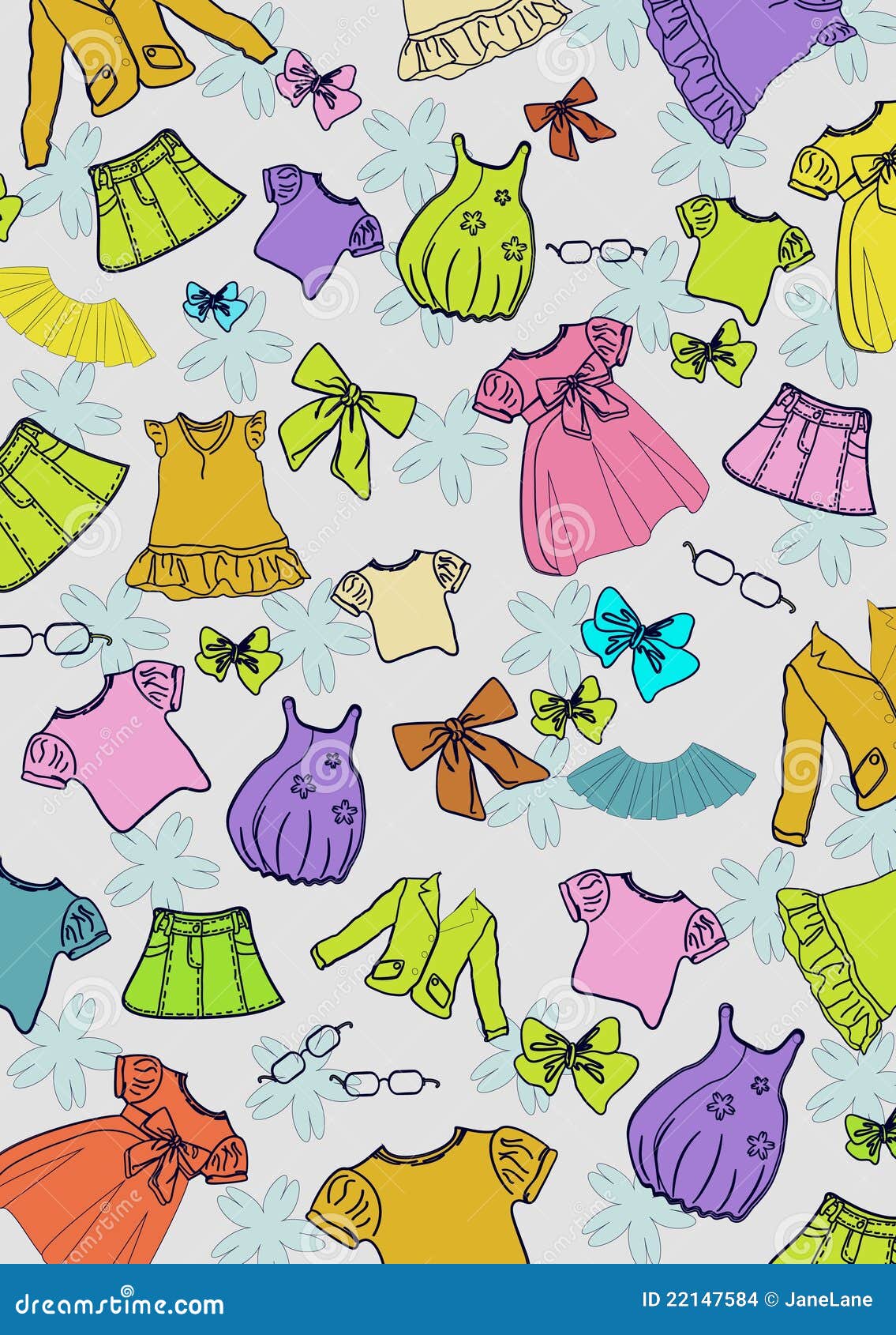 Different Child`s Clothes Background Stock Illustration - Illustration ...