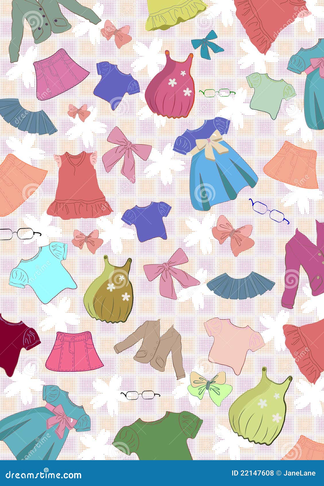 Different Child`s Clothes Background Stock Illustration - Illustration ...