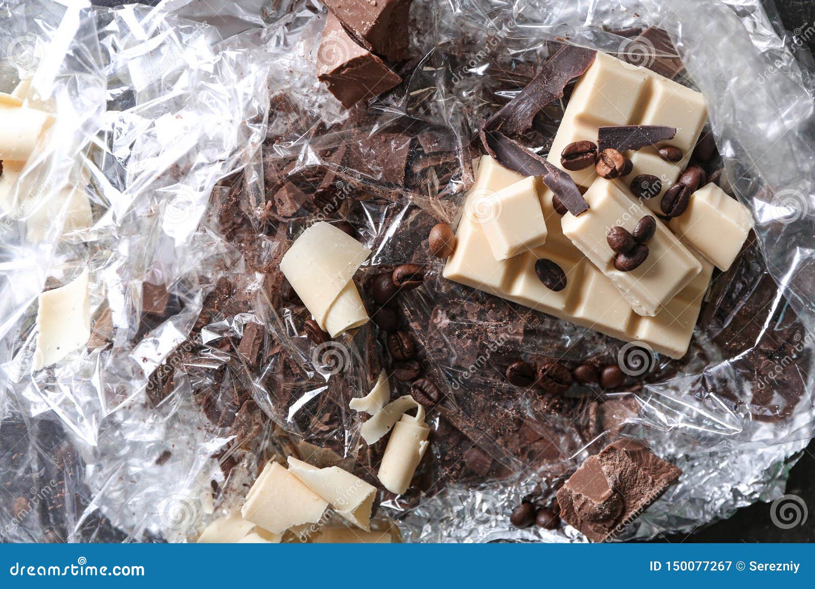 Different Chocolate with Coffee Beans Stock Image Image of milk