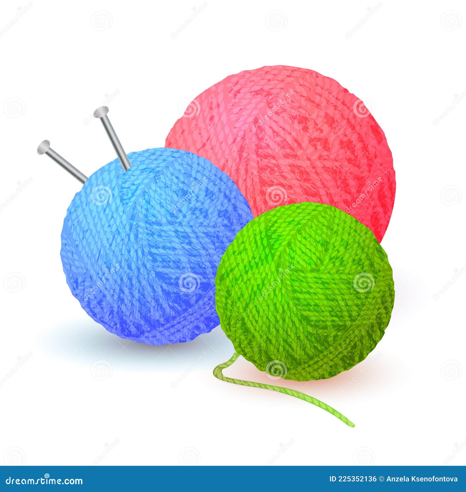 Vector Set Wool Yarn Balls Skeins Stock Vector (Royalty Free