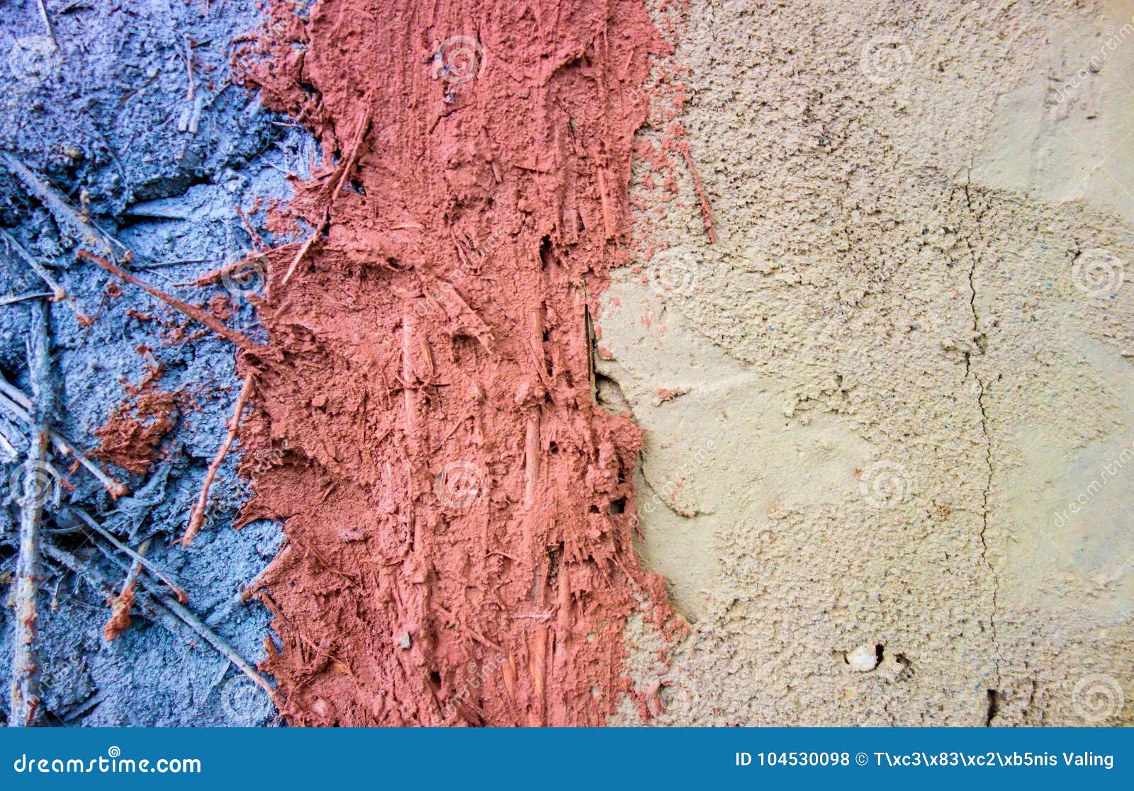 different color of clay and sand mixure with reed