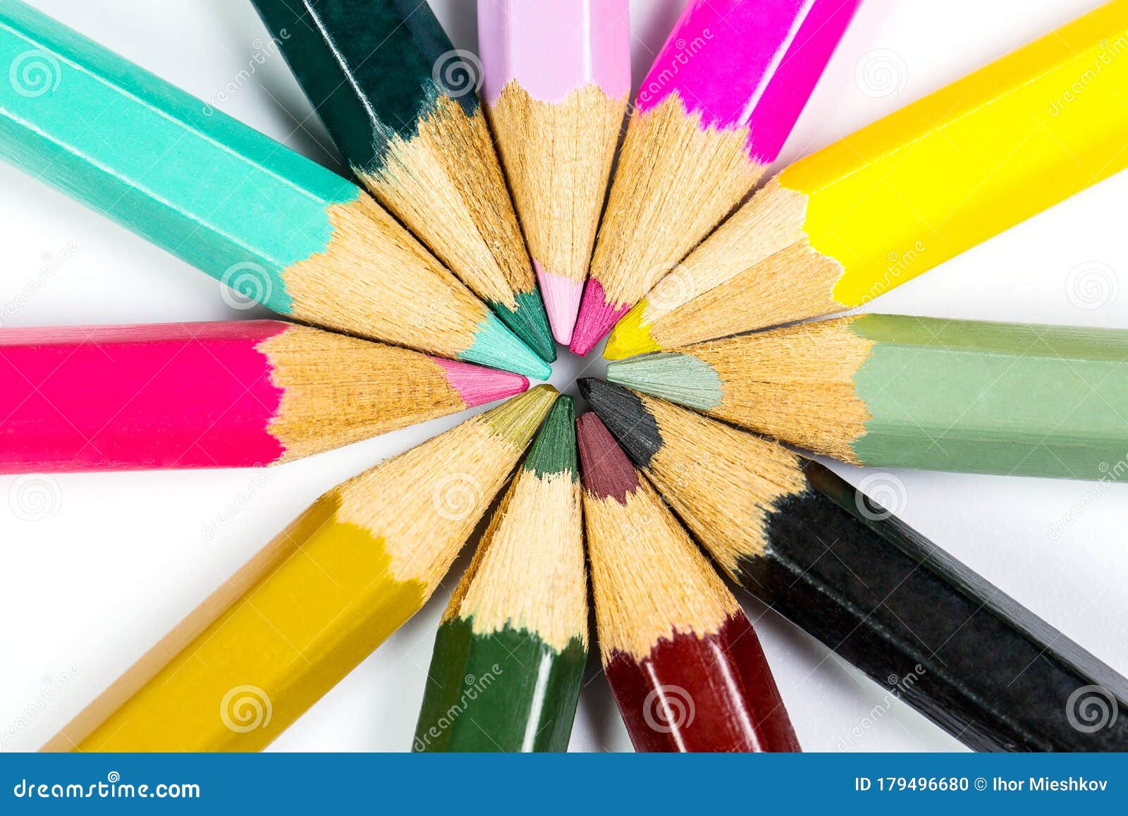 Different Color Pencils on a White Background Stock Photo Image of detail, drawing 179496680