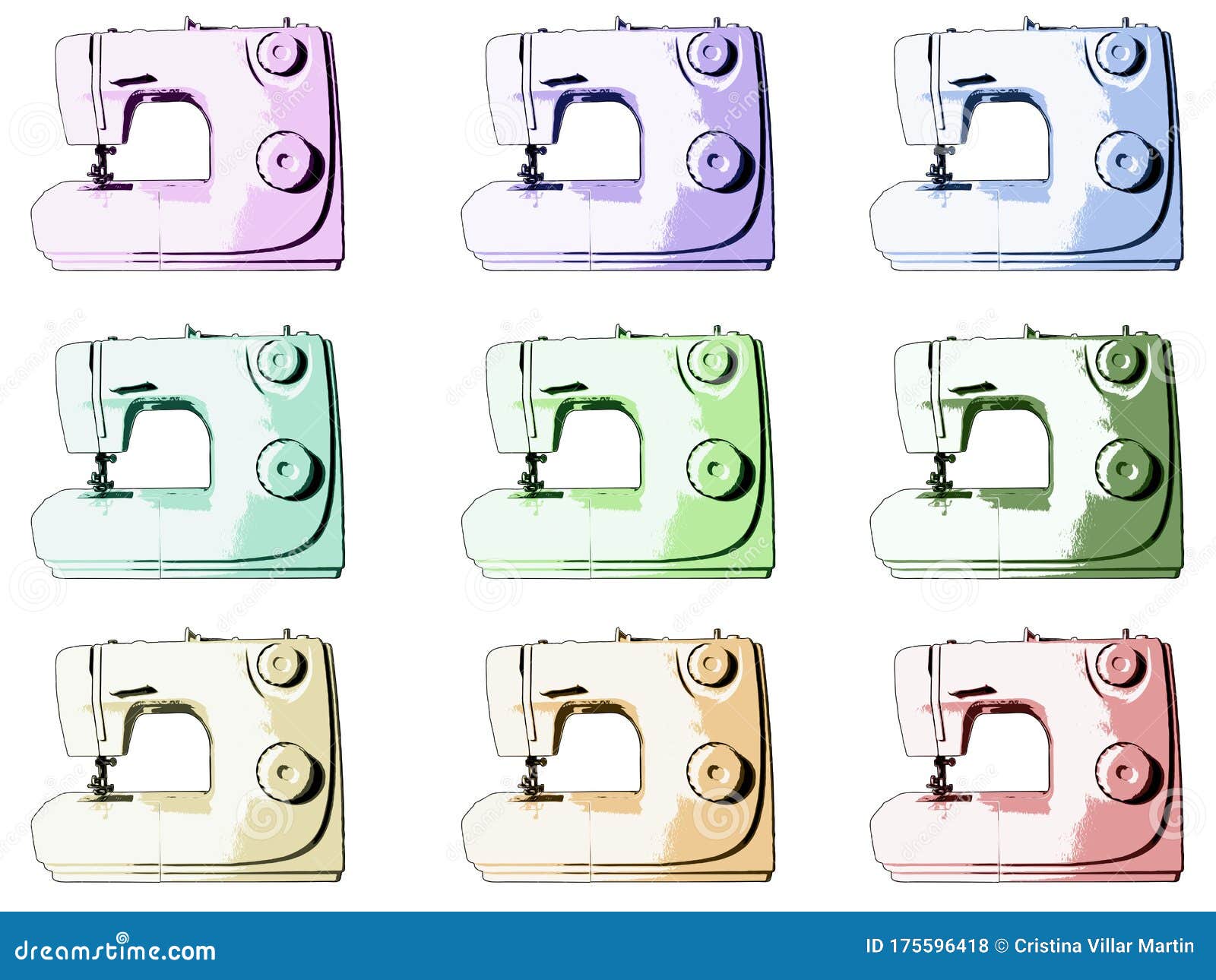 different color sewing machines
