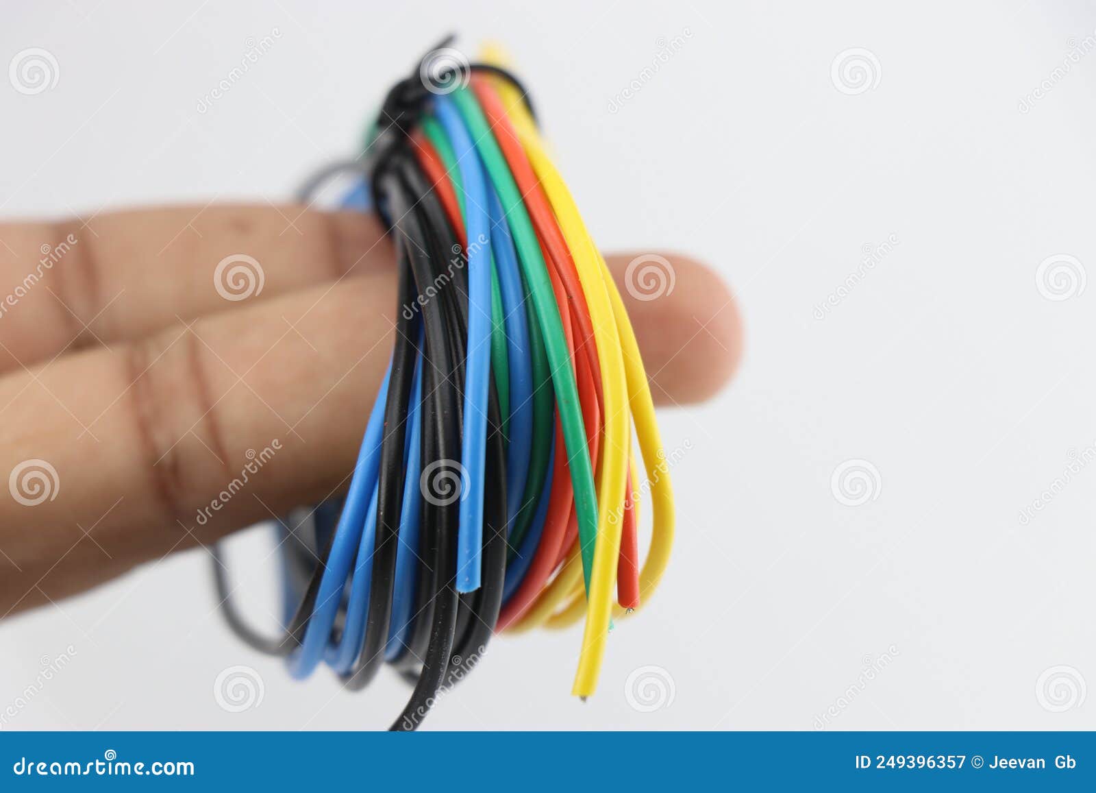 Different Colored Wires for Electronic Component Connections are Held