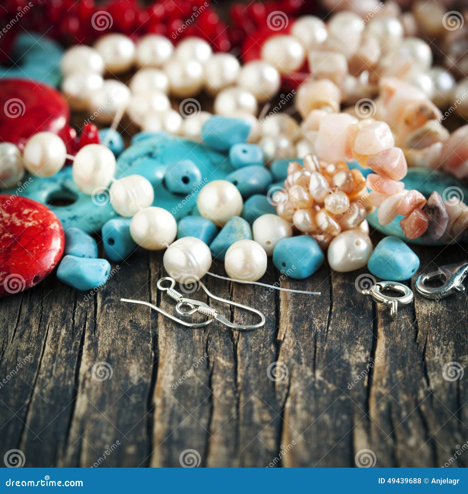 Different colorful beads. stock photo. Image of gemstone - 49439688