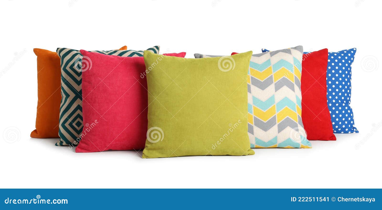 Different Colorful Decorative Pillows on White Background Stock Image Image of blue, rest