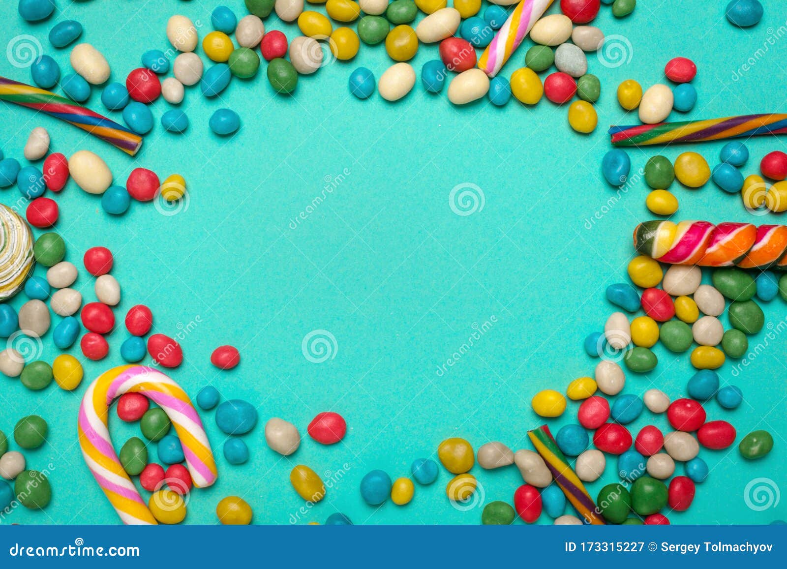 Different Colorful Fruit Candy. Top View. Creative Photo. Stock Image