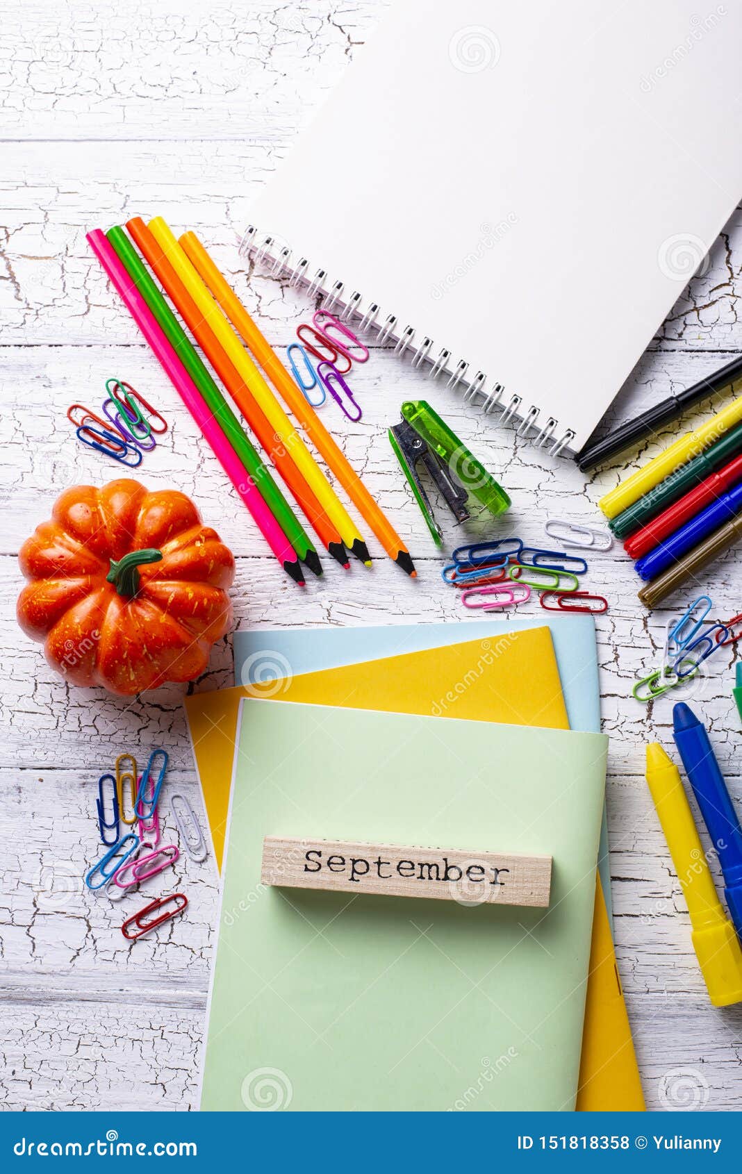 Different Colorful Stationery for Student Stock Photo Image of book