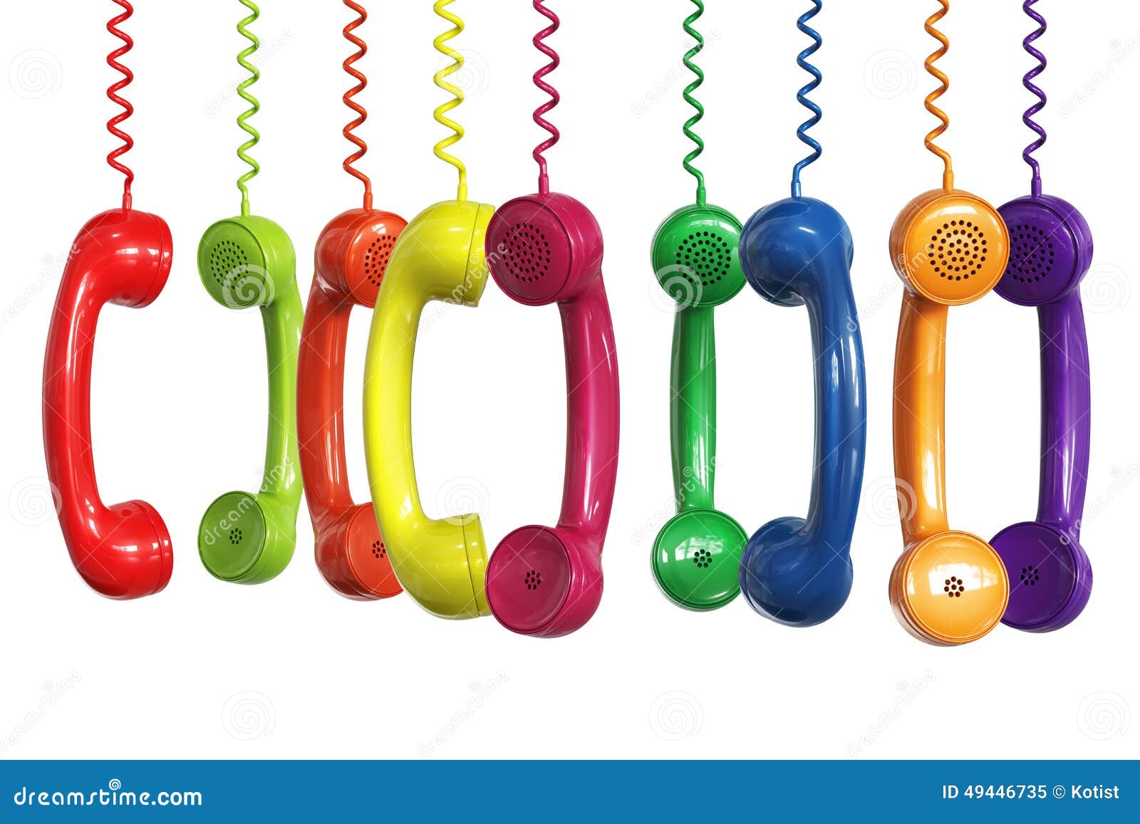 Different Colors Phone Receivers Hanging Stock Illustration Illustration of hanging, reception