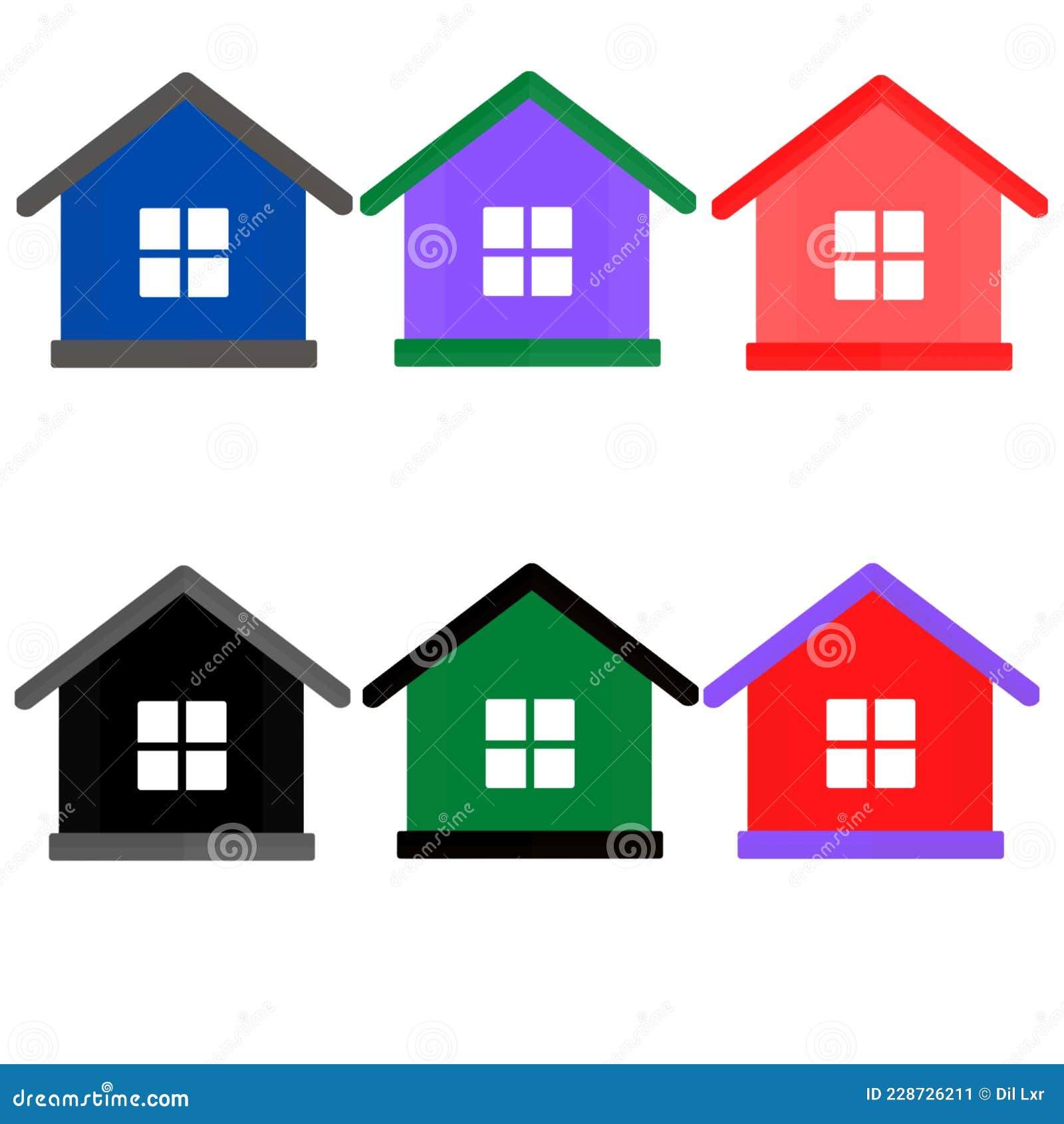 Different Colours Digital New Home Illustration, Vactor Stock ...