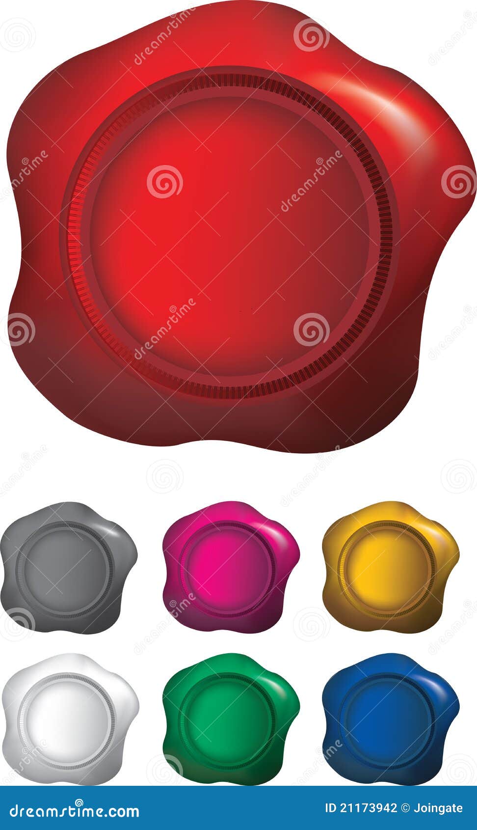 Different Colours of Wax Seals Stock Vector Illustration of blank