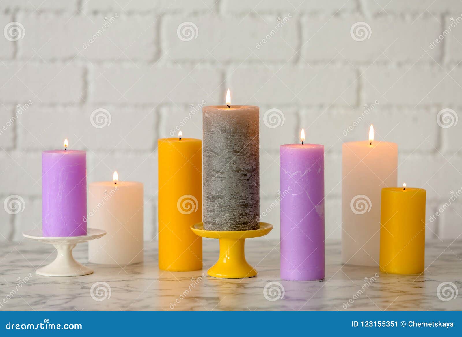 Different Decorative Wax Candles Stock Image Image of assortment