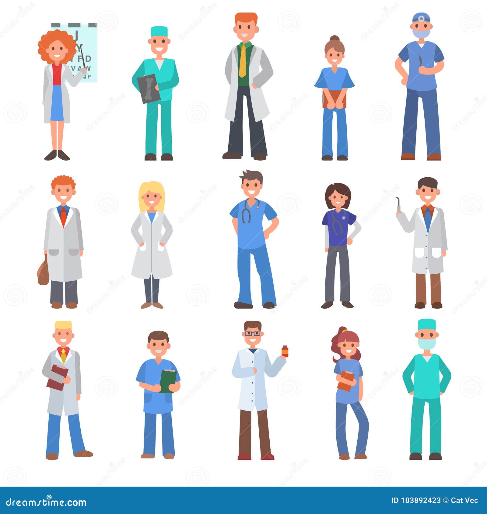 different doctors people profession specialization nurses and medical staff people hospital character 