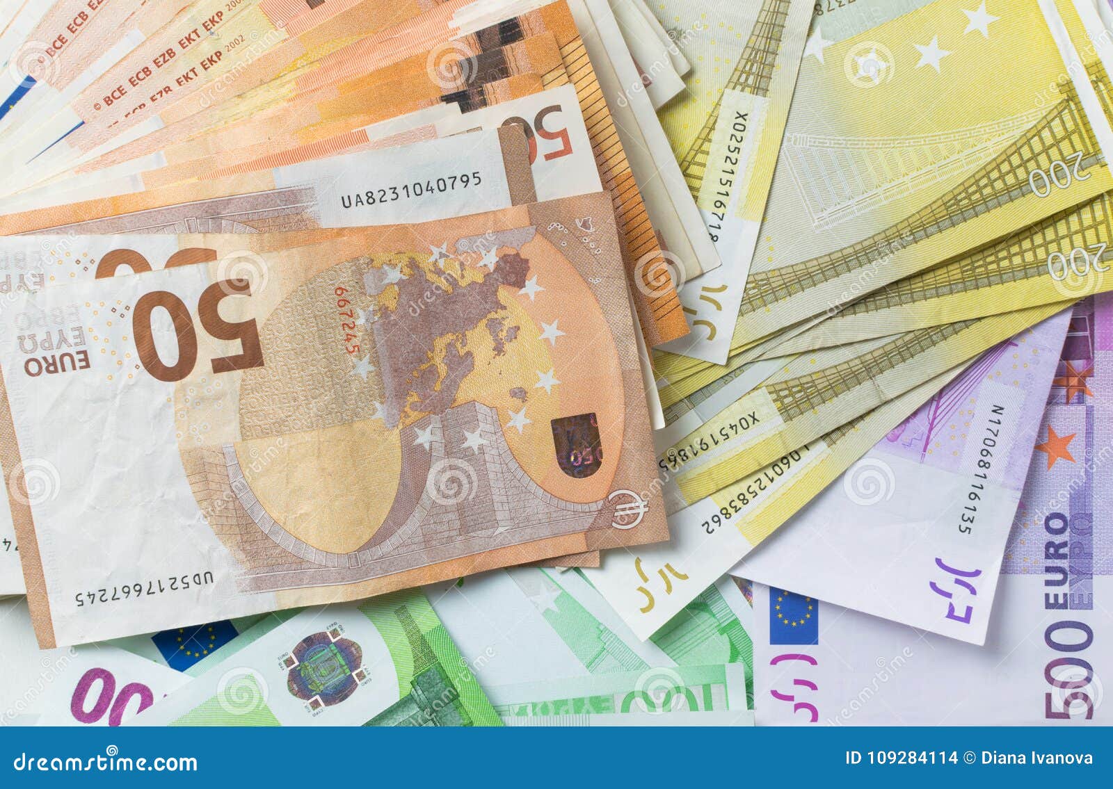 different euro cashin background