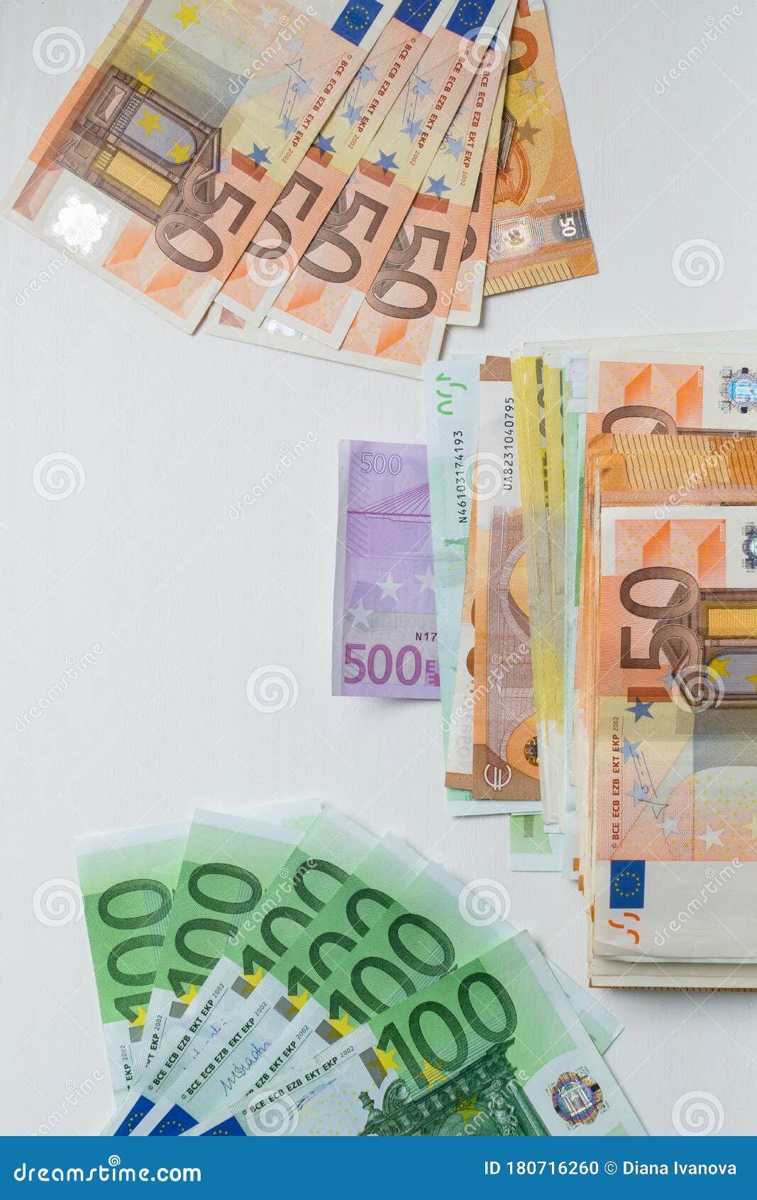different euro cashin background