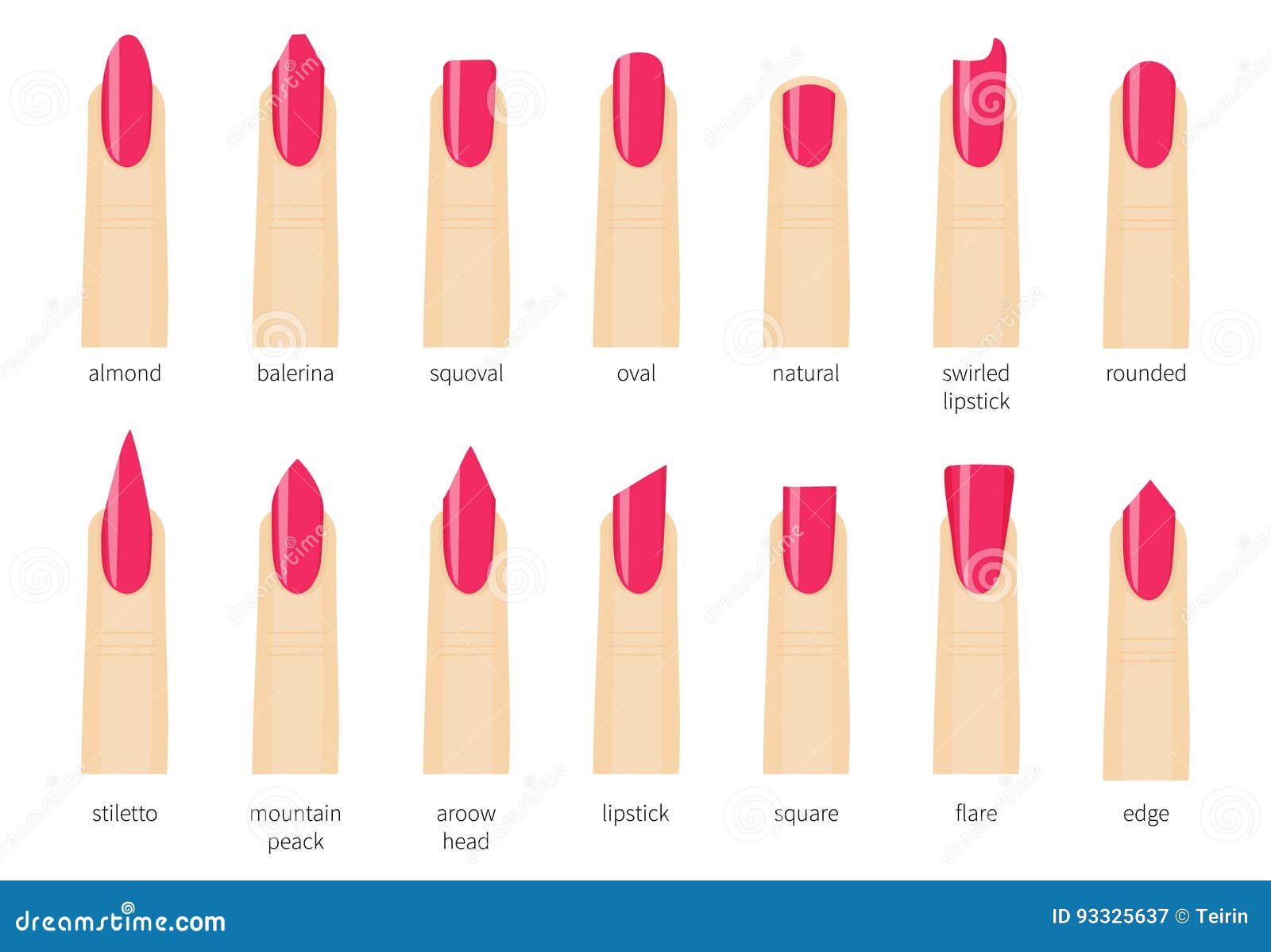 different nail shapes