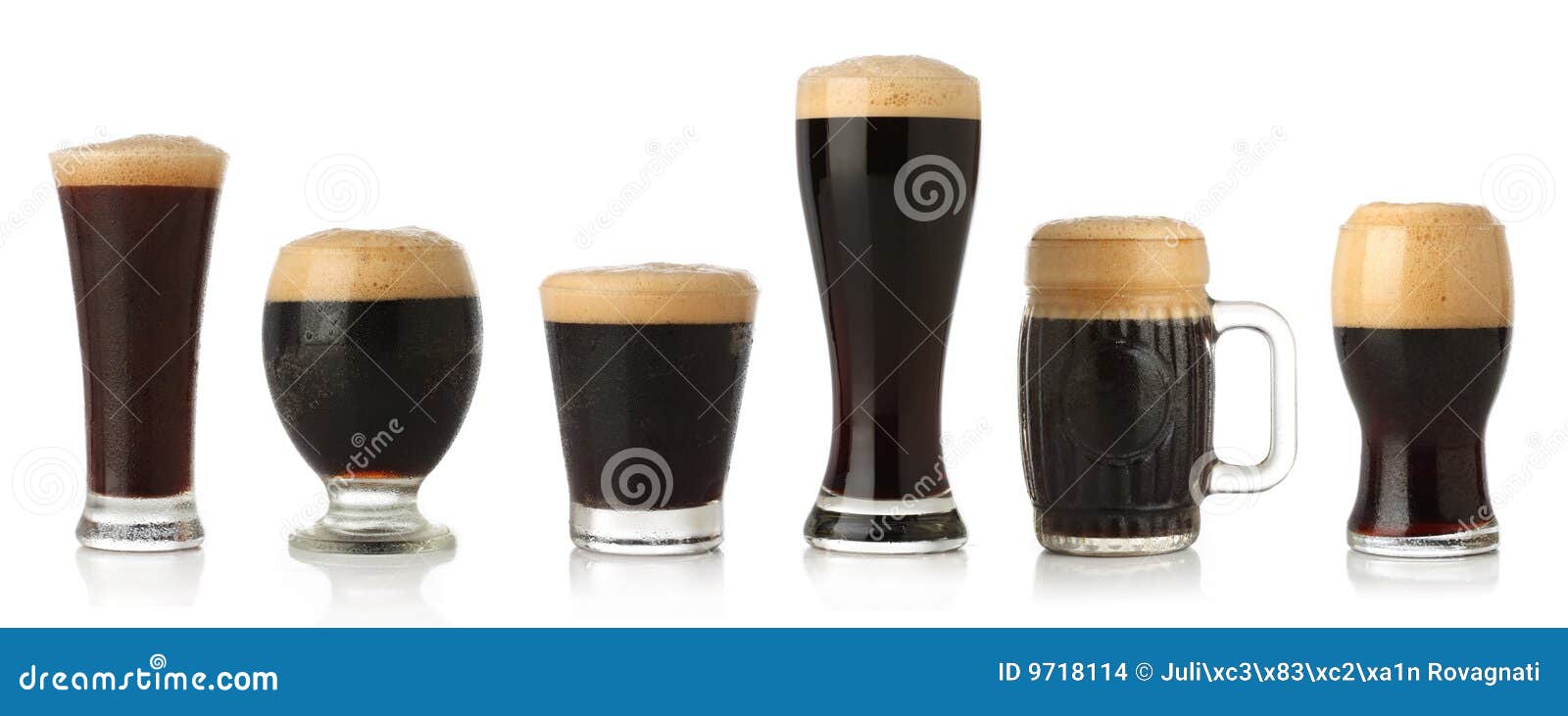 Different Glasses of Stout Beer Stock Photo Image of dark, drink 9718114