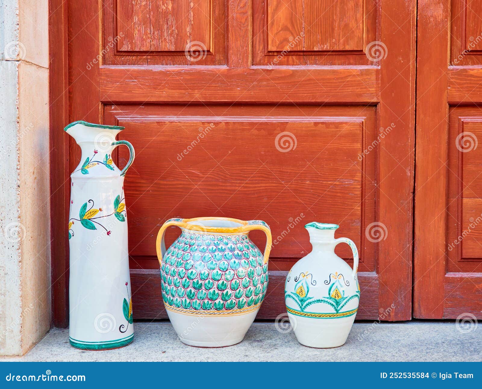 Different Handmade Ceramic Pots for Sale Stock Photo Image of shape