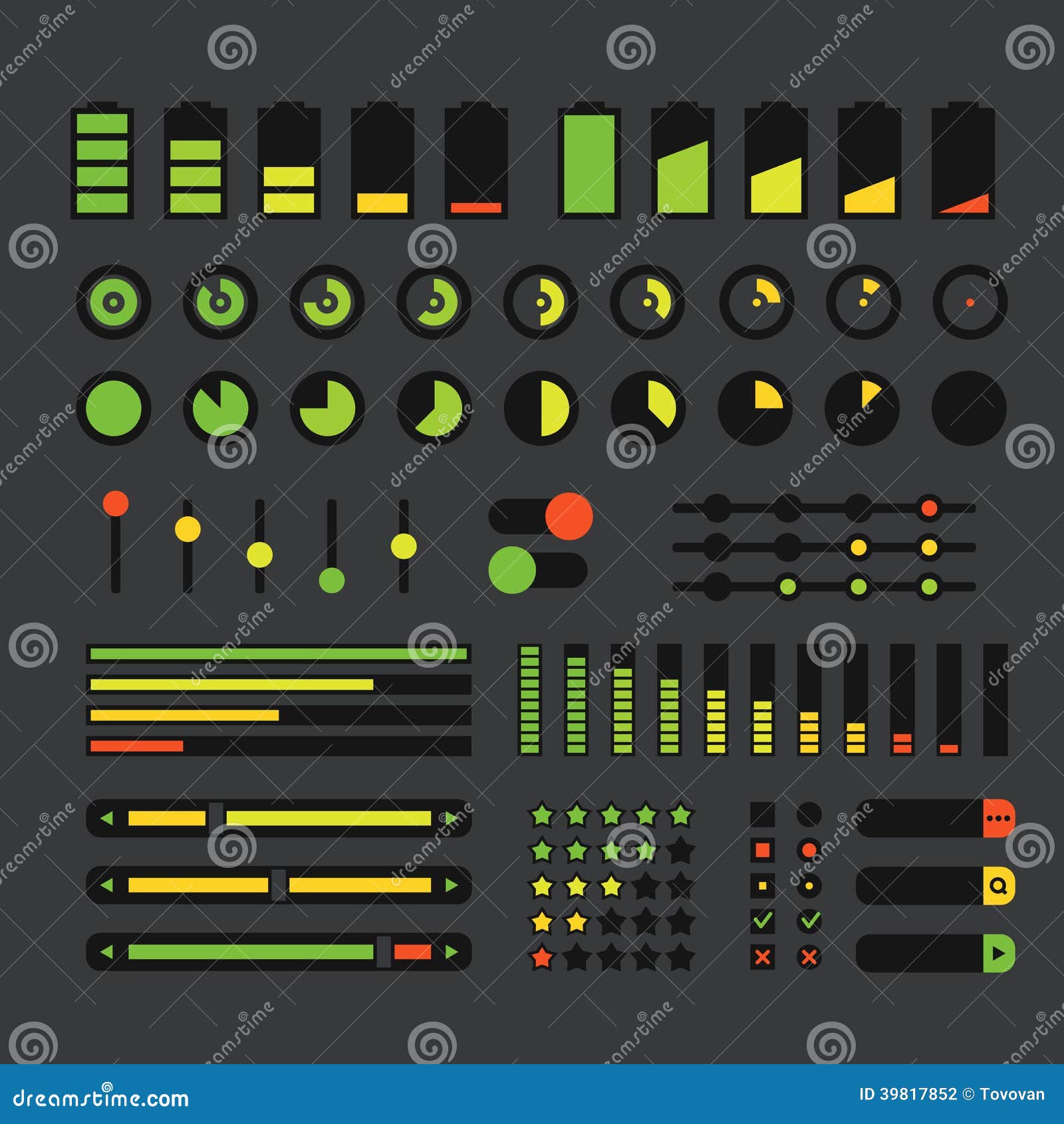 Different Interface Design Elements Stock Vector - Illustration of