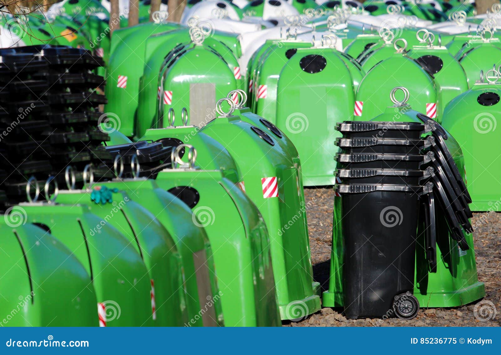 Different Kinds of Bins for Municipal Waste Stock Image Image of