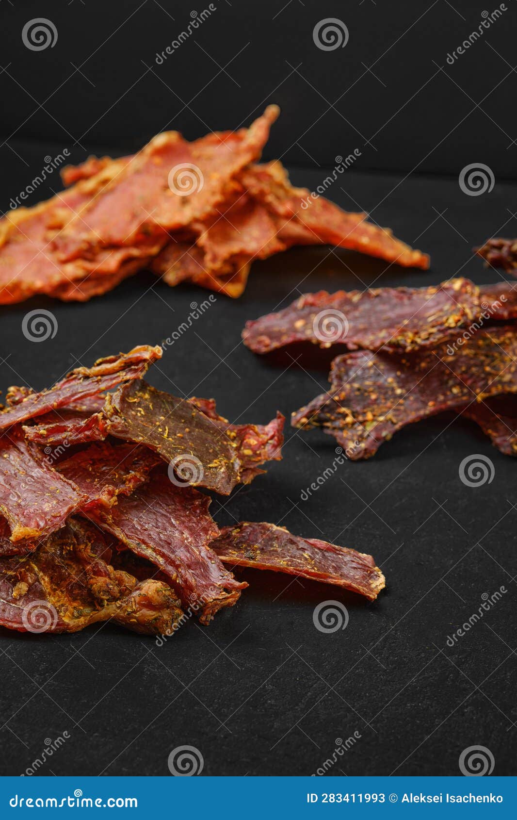Different Kinds of Dehydrated Jerky Meat Stock Image Image of pork