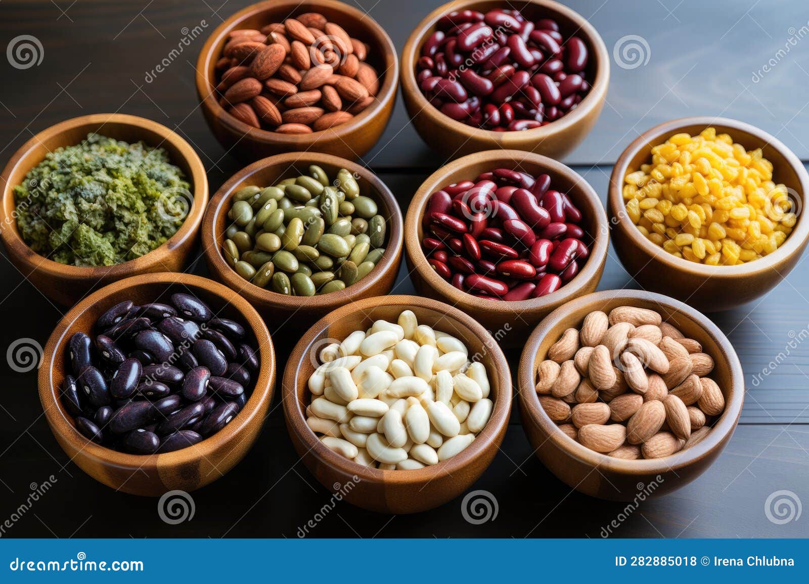 Different Kinds of Dry Kidney Beans. Generative AI Stock Illustration