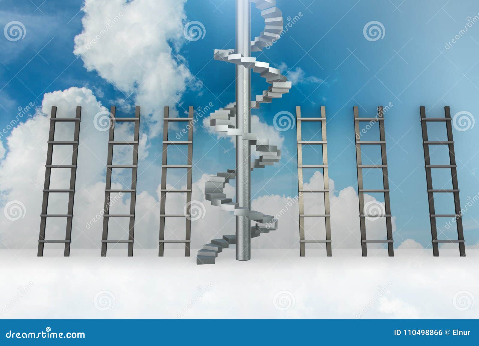 The Different Ladders in Career Progression Concept Stock Illustration