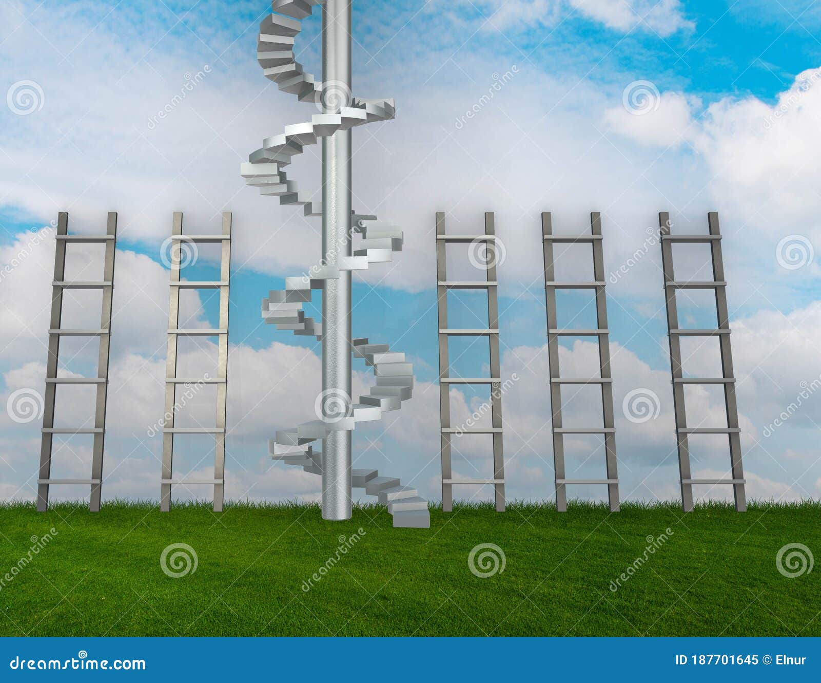 Different Ladders in Career Progression Concept Stock Illustration
