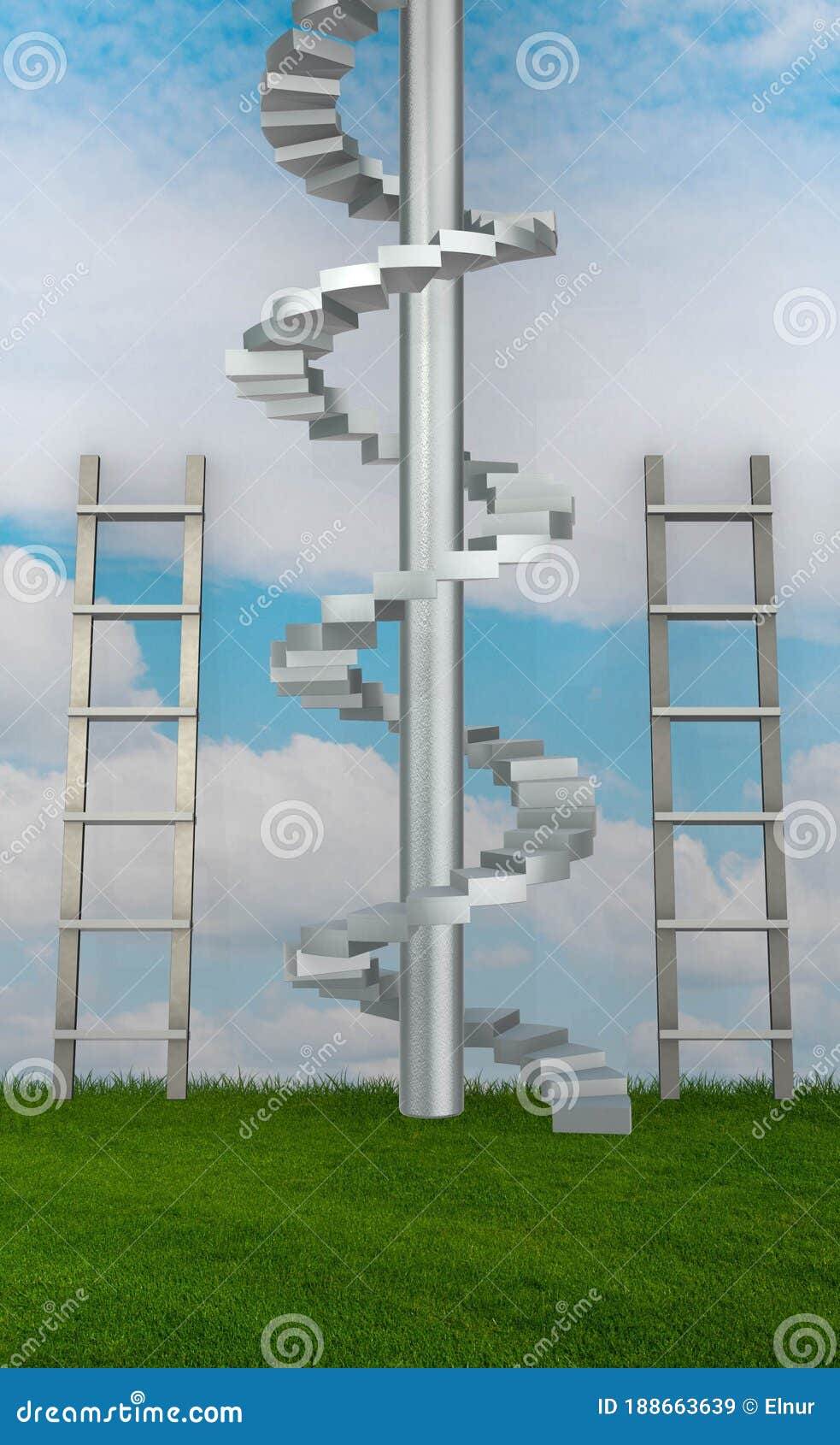 Different Ladders in Career Progression Concept Stock Illustration