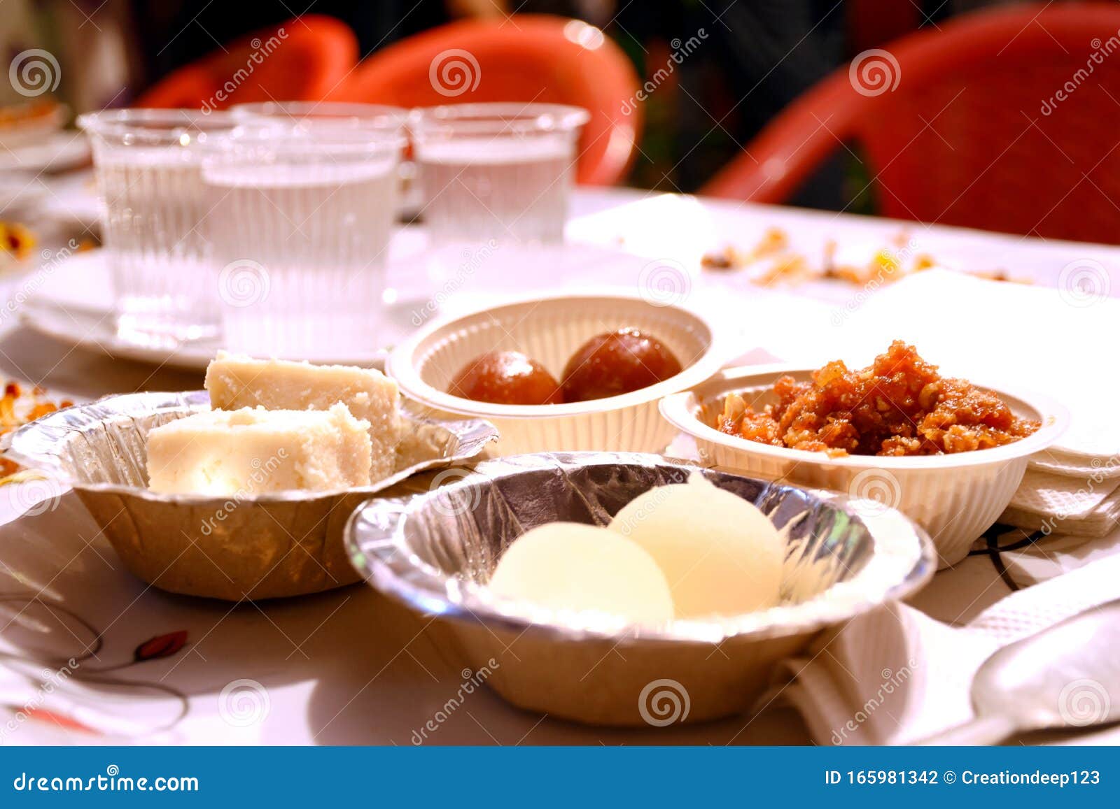 Different Meals for the Guests on the Wedding Table Stock Photo - Image