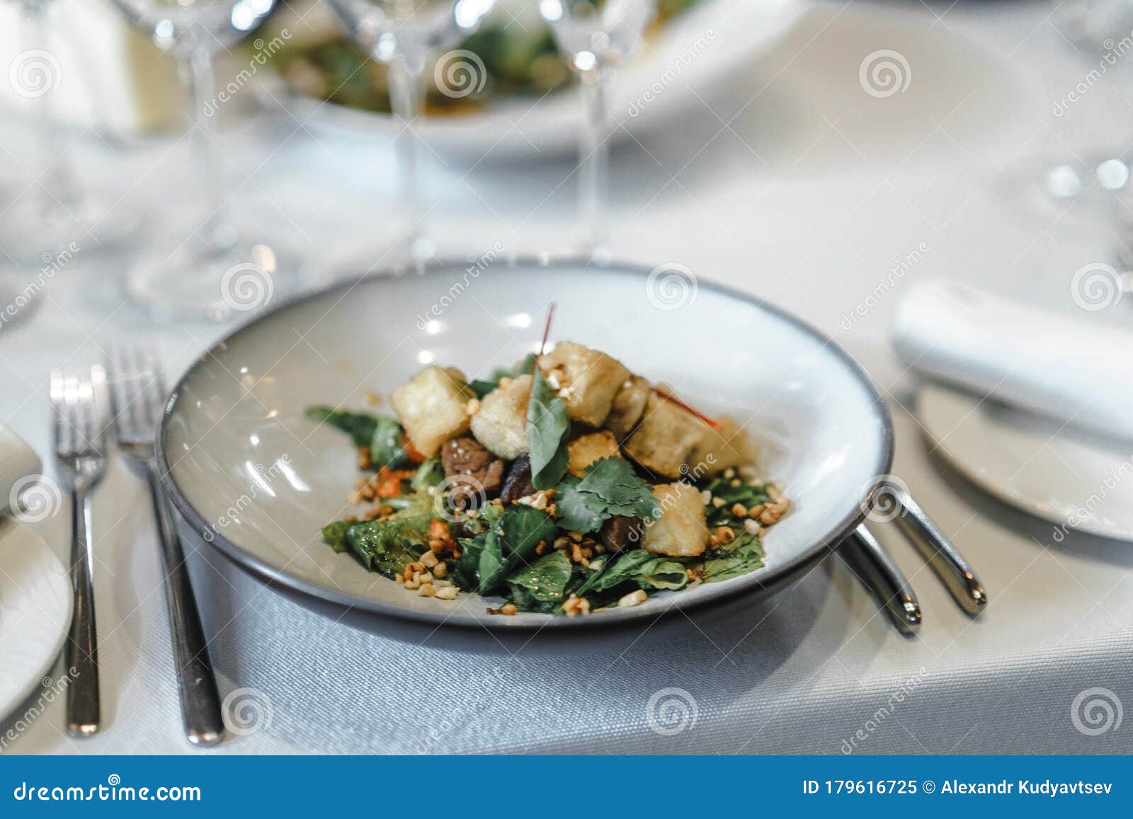 Different Meals for the Guests on the Wedding Table Stock Image Image