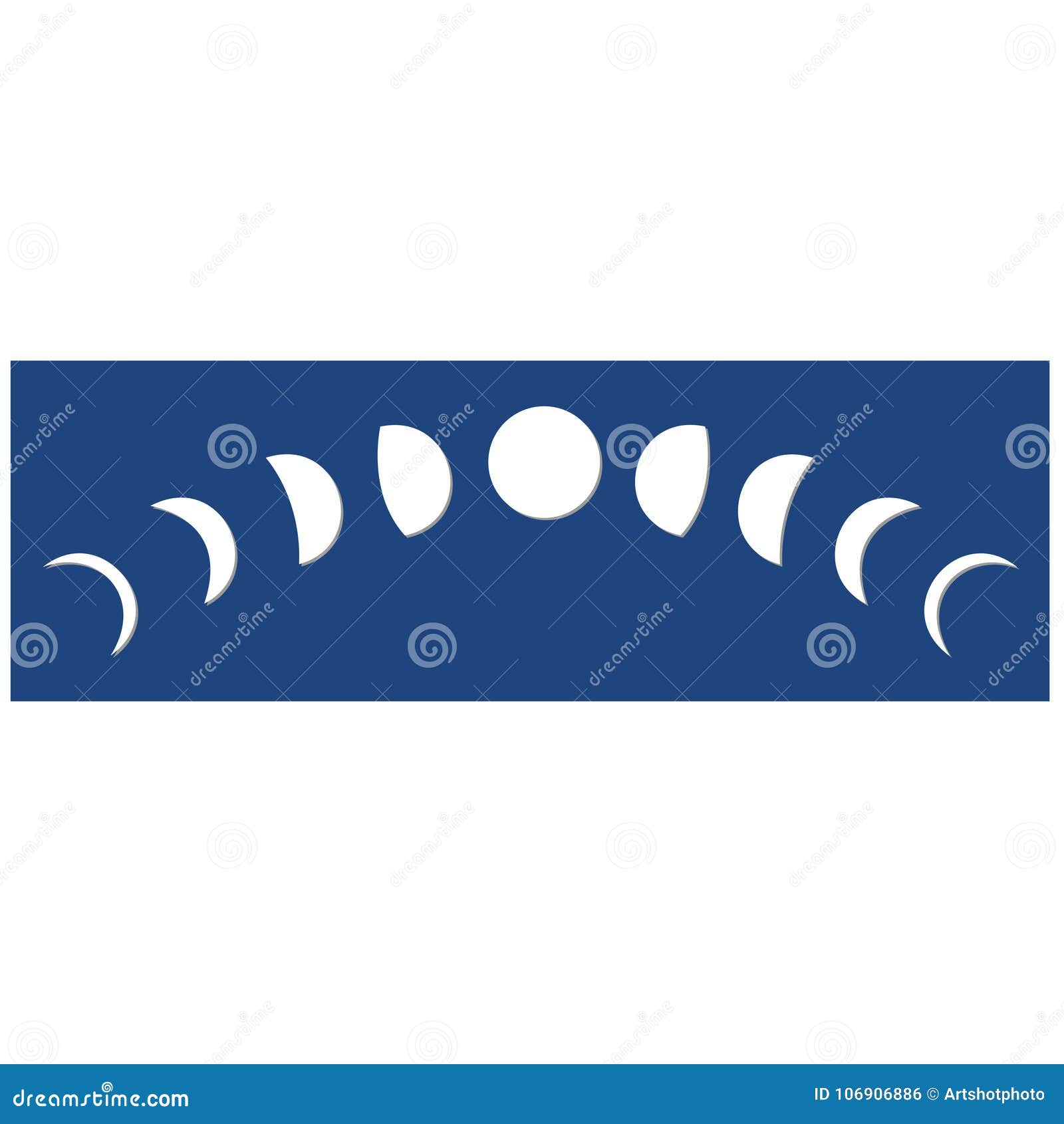 Moon Phaseson Blue Background Stock Illustration Illustration of