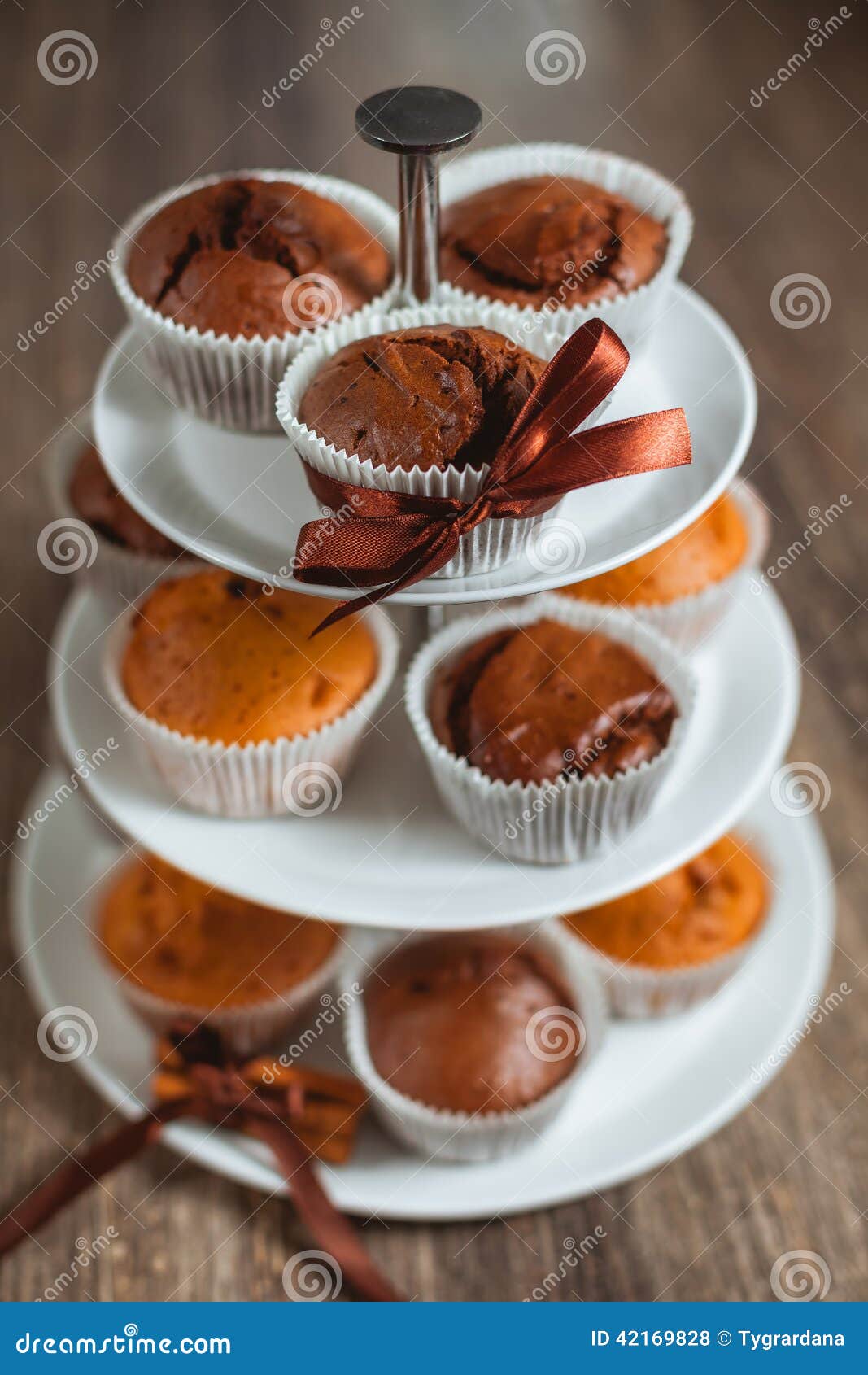 different muffins in a vitrine