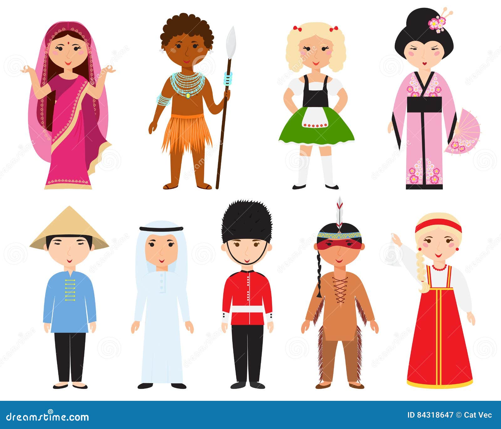 Different Nations People Vector. Stock Vector - Illustration of ...