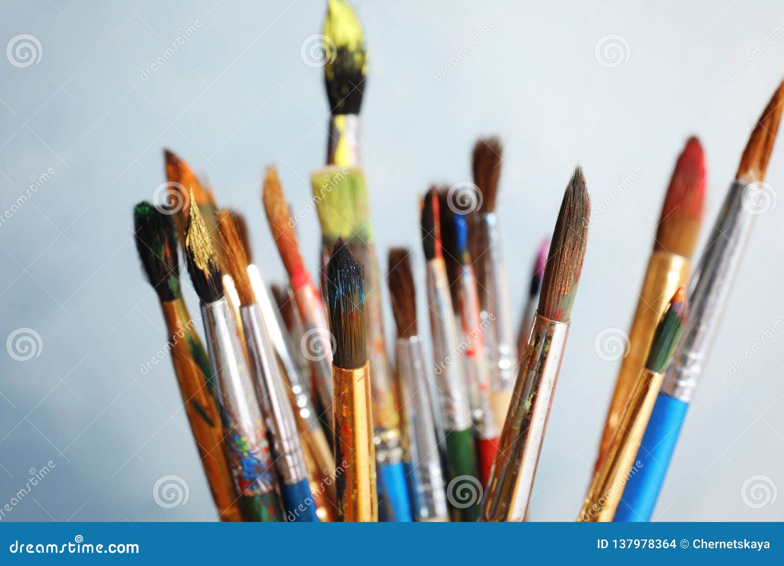 Different Paint Brushes on Light Background Stock Photo Image of