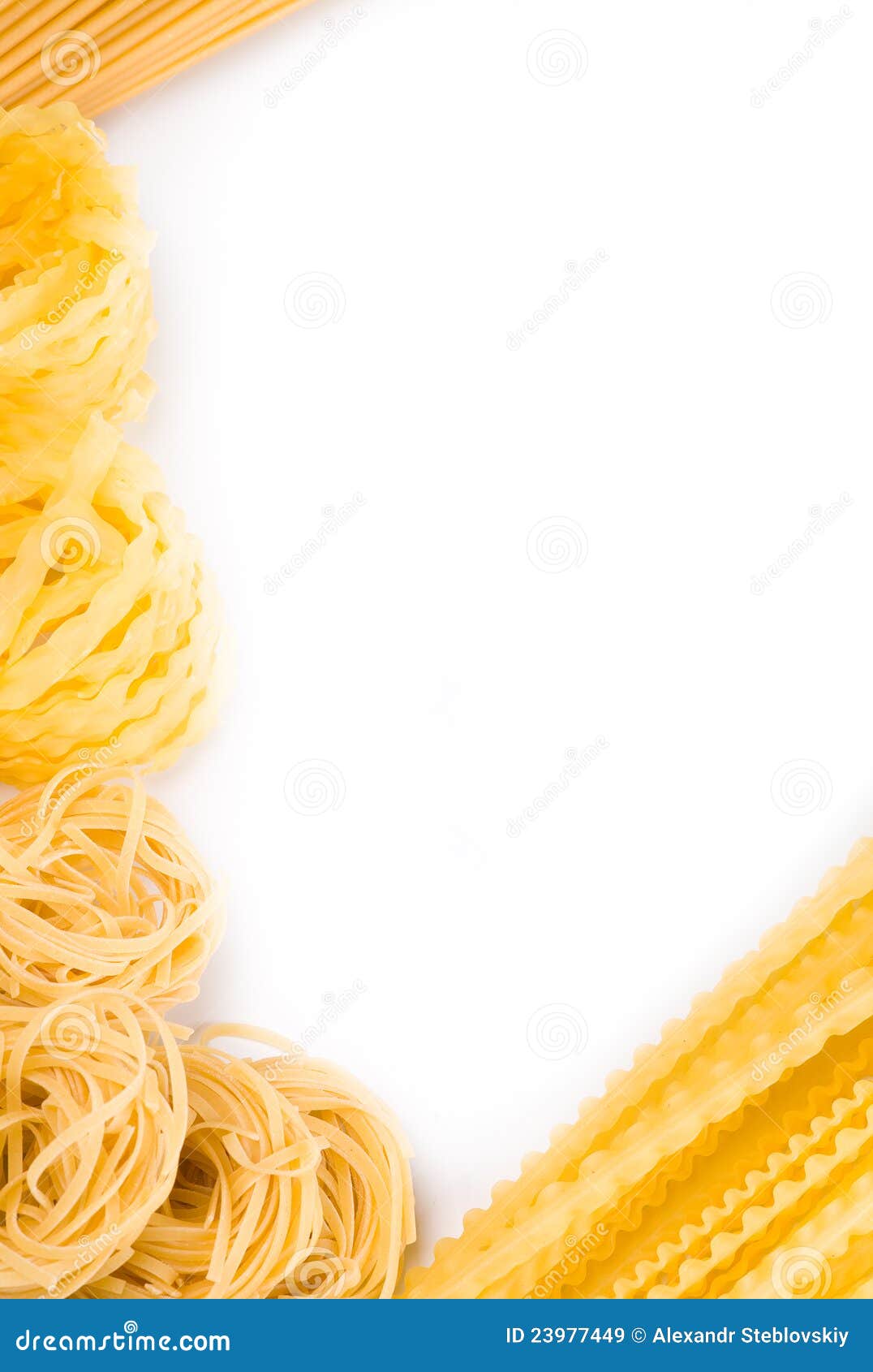 Different Pasta And Noodle On White Background Stock Image Image of