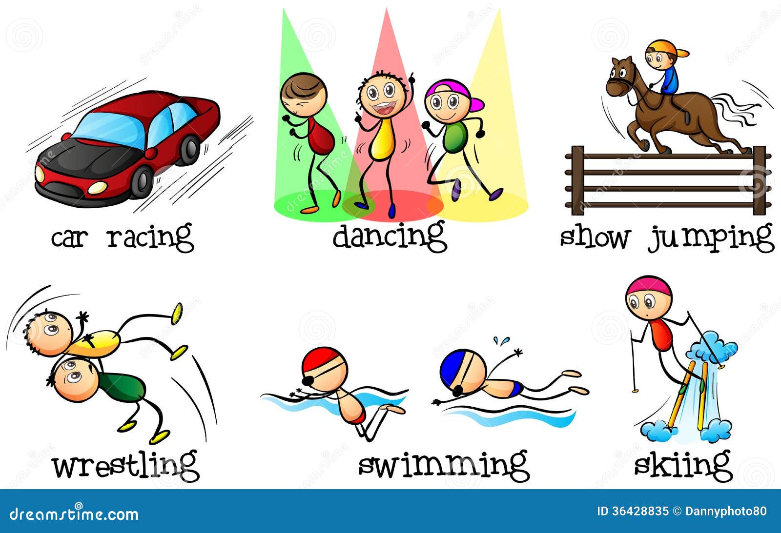Different Physical Activities Stock Illustration - Illustration of