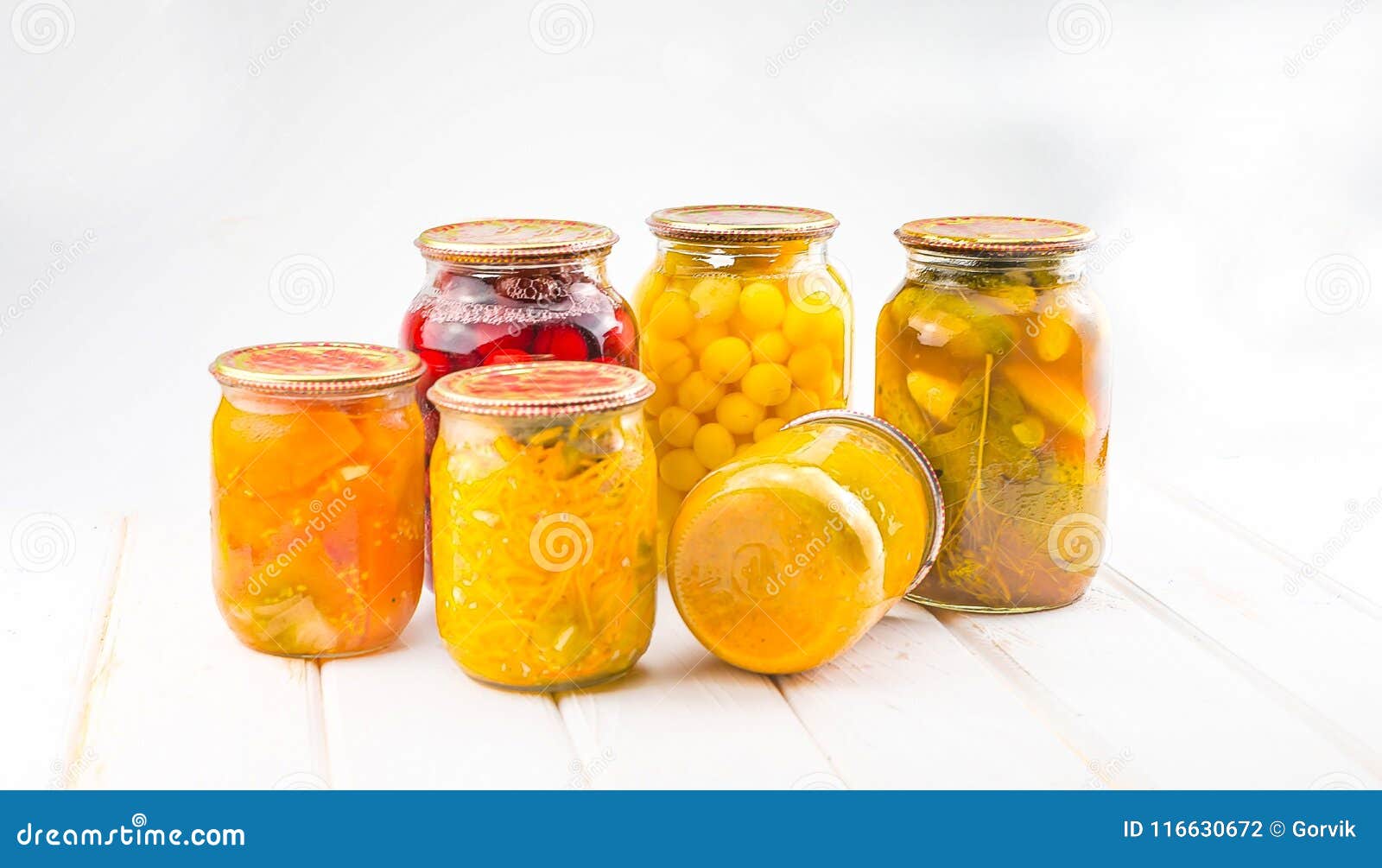 Different Preserves in Glass Jars Stock Photo Image of food, fruits